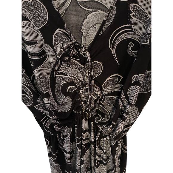 Black & White Floral Maxi Dress – Size 10, Sparkle Detail - Picture 3 of 4